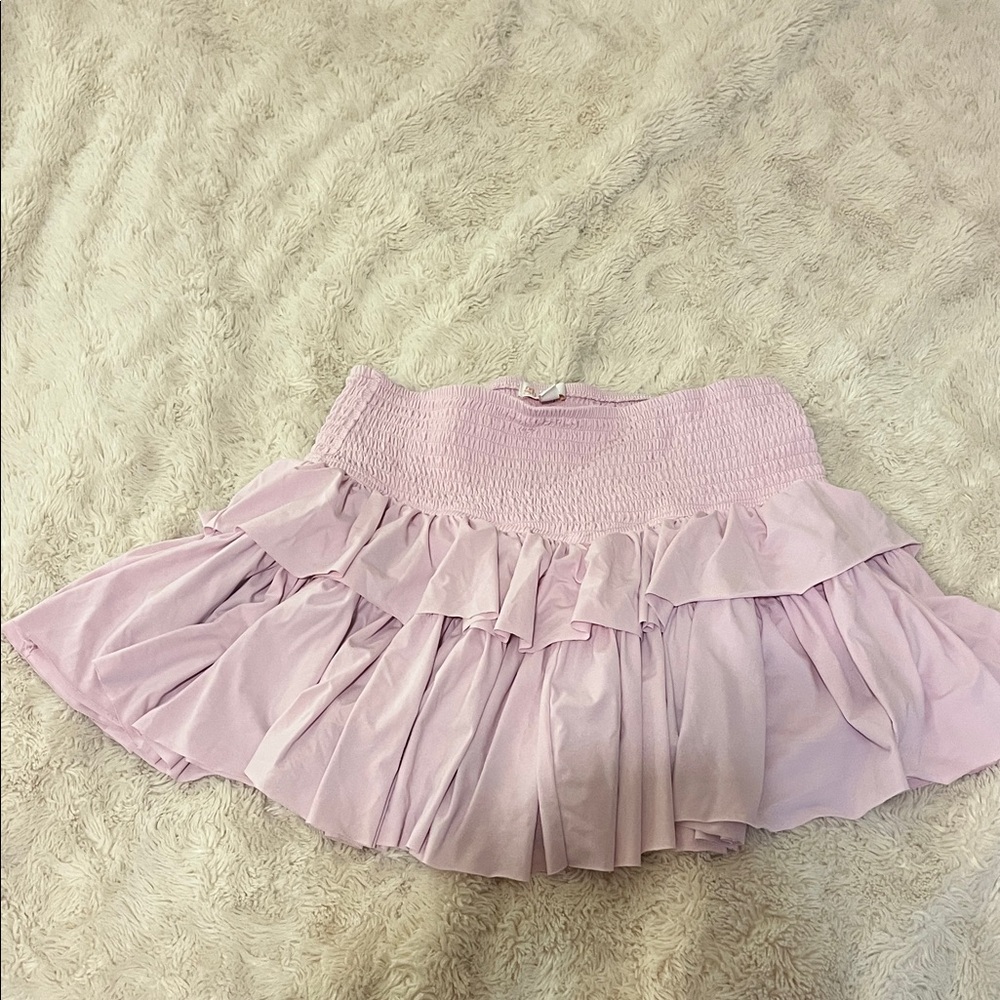 GB Girls Light Pink Ruffled A-Line Skirt